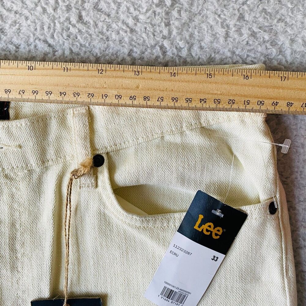 Lee Flare Jeans Womens Size 33‎ Ecru NEW Metallic Shimmer High Rise Heritage - Picture 7 of 12